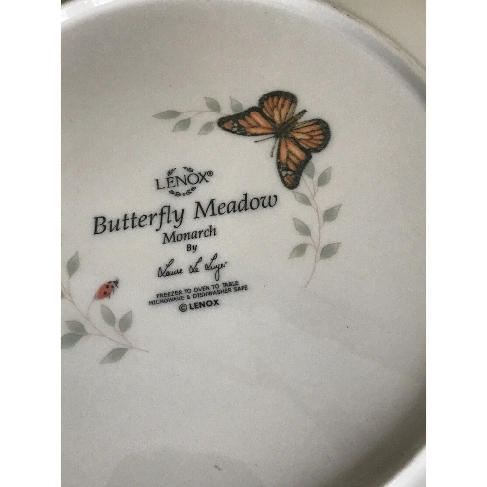 Lenox Butterfly Meadow Monarch‎ Patterns 2 Salad Plates Scalloped
